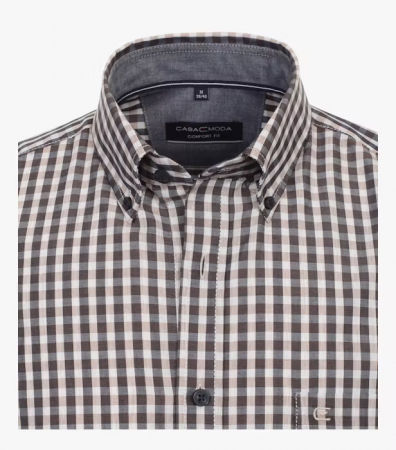 Camasa bumbac barbati CASA MODA ComfortFit maro patratele [2]