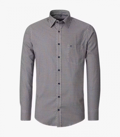 Camasi - Camasa bumbac barbati CASA MODA albasru print cerculete