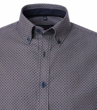 Camasa bumbac barbati CASA MODA CasualFit maro print rombulete [2]