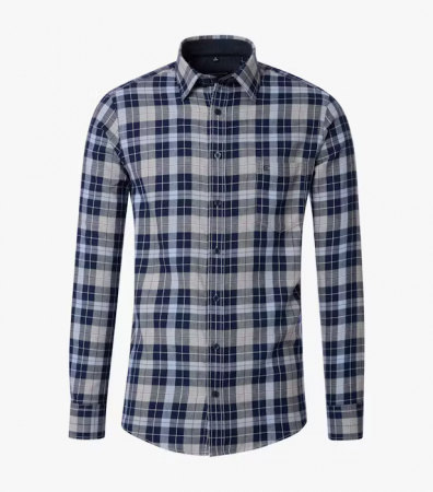 Camasi - Camasa flanel bumbac barbati CASA MODA carouri gri/albastru