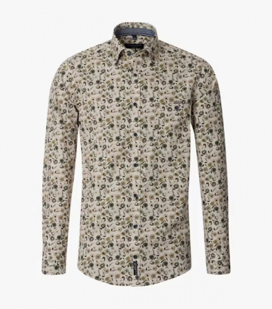 camasi maneca lunga - Camasa bumbac CASA MODA barbati Casual floral bej