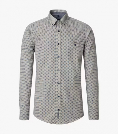 Camasi - Camasa bumbac barbati CASA MODA CasualFit galben romburi