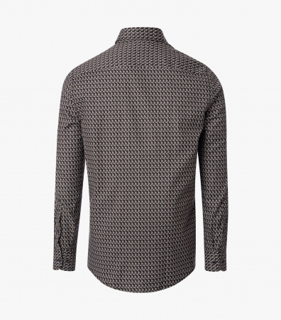 Camasa bumbac barbati CASA MODA CasualFit maro print [1]