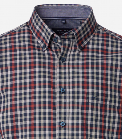 Camasa bumbac barbati CASA MODA CasualFit patratele visiniu [2]