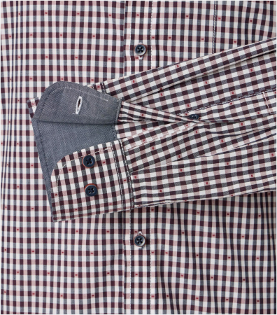 Camasa bumbac barbati CASA MODA CasualFit patratele visiniu [3]