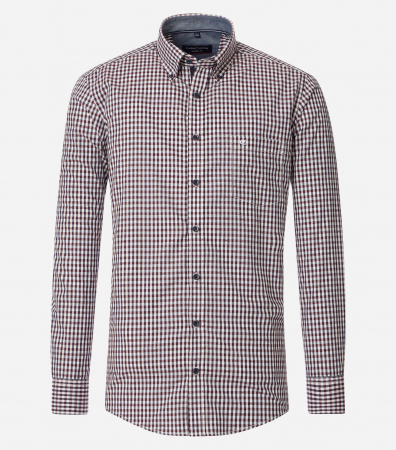 Camasi - Camasa bumbac barbati CASA MODA CasualFit patratele visiniu