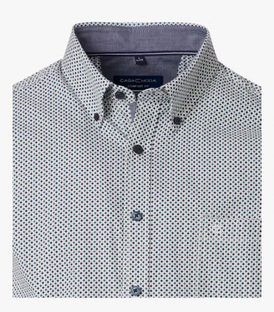 Camasa bumbac CASA MODA barbati Comfort geometric turcoaz [2]