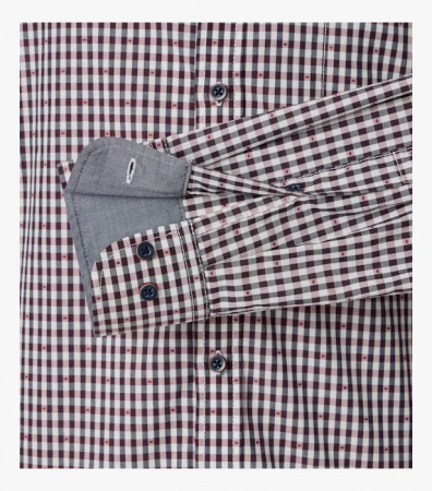 Camasa bumbac CASA MODA barbati Comfort patratele visiniu [3]