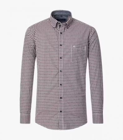 camasi casual - Camasa bumbac CASA MODA barbati Comfort patratele visiniu