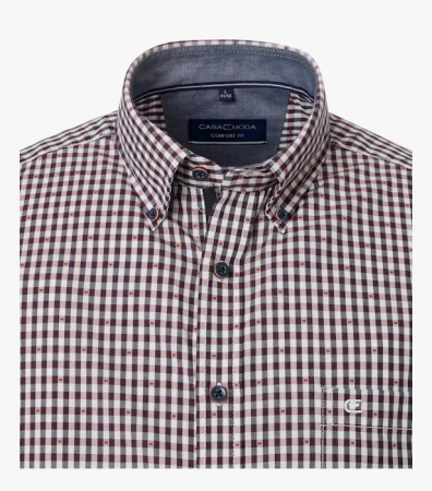 Camasa bumbac CASA MODA barbati Comfort patratele visiniu [2]
