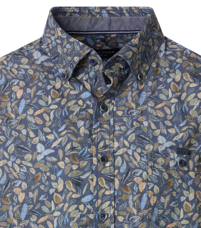 Camasa bumbac barbati CASA MODA CasualFit albastru frunze [2]