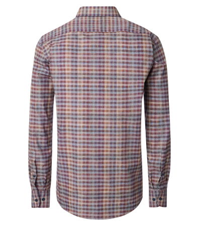 Camasa bumbac barbati CASA MODA CasualFit patratele portocaliu/visiniu [1]