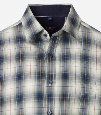 Camasa bumbac twill barbati CASA MODA CasualFit carouri bluemarin/bej [2]