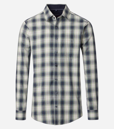 Camasi - Camasa bumbac twill barbati CASA MODA CasualFit carouri bluemarin/bej
