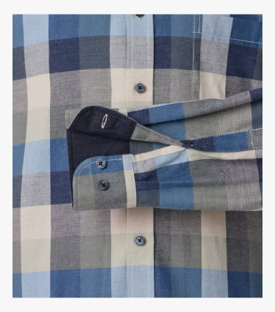 Camasa bumbac barbati CASA MODA CasualFit albastru carouri [3]