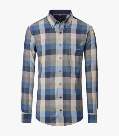 Camasi - Camasa bumbac barbati CASA MODA CasualFit albastru carouri
