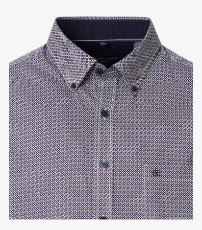 Camasa bumbac twill barbati CASA MODA CasualFit model geometric albastru [2]