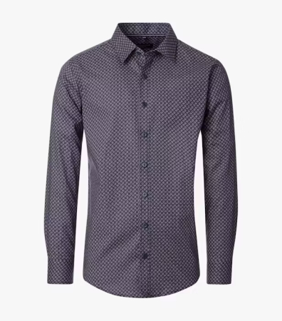 camasi maneca lunga - Camasa bumbac twill barbati CASA MODA CasualFit cerculete bluemarin