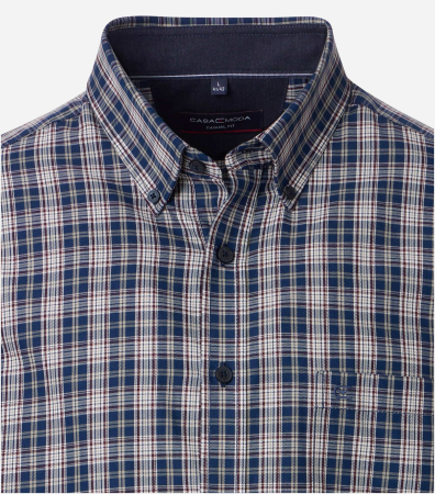 Camasa bumbac twill barbati CASA MODA CasualFit carouri bluemarin [2]