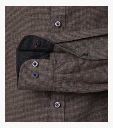 Camasa bumbac barbati CASA MODA CasualFit maro melanj [3]