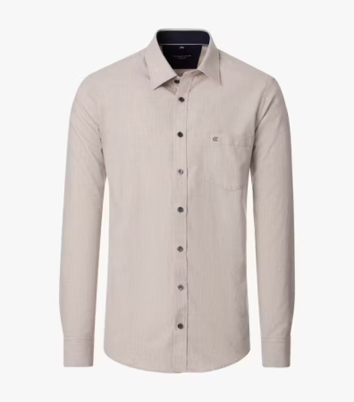 camasi maneca lunga - Camasa bumbac barbati CASA MODA CasualFit bej melanj