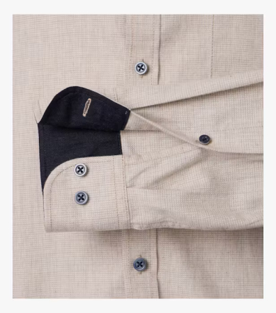 Camasa bumbac barbati CASA MODA CasualFit bej melanj [3]