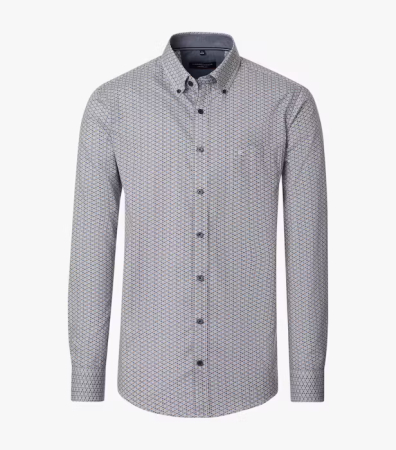 camasi casual - Camasa bumbac barbati CASA MODA CasualFit multicolor hexagoane
