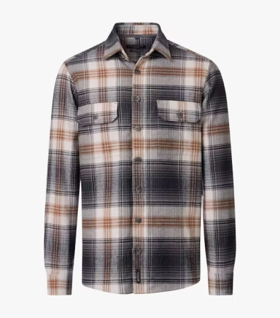 camasi maneca lunga - Jacheta over-shirt bumbac barbati CASA MODA carouri gri/bej