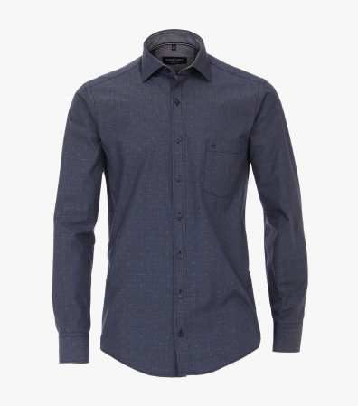 Camasi - Camasa bumbac barbati CASA MODA Comfort Fit bleumarin puncte portocalii