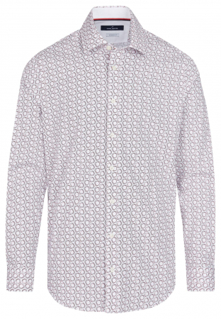 Camasi - Camasa barbati DANIEL HECHTER ModernFit alb print hexagon ICONIC