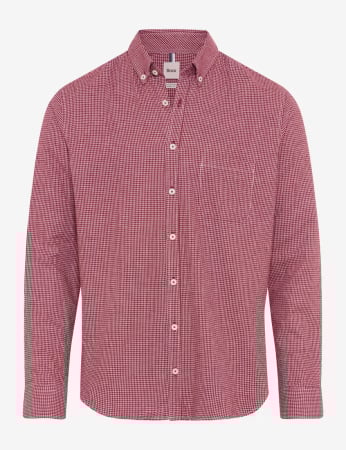 camasi maneca lunga - Camasa flanel bumbac barbati BRAX DANIEL C  rosu patratele