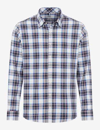 camasi maneca lunga - Camasa flanel bumbac barbati BRAX DANIEL C bleumarin carouri
