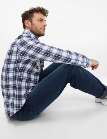 Camasa flanel bumbac barbati BRAX DANIEL C bleumarin carouri [5]