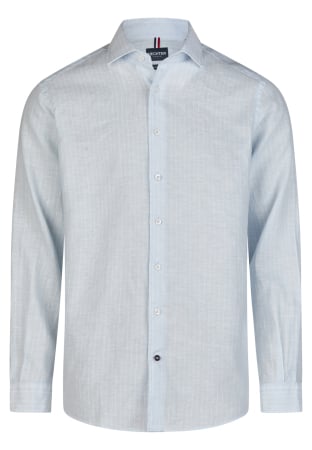 camasi maneca lunga - Camasa in/bumbac barbati HECHTER bleu dungulite