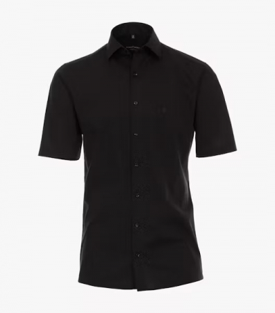 Camasi - Camasa maneca scurta bumbac barbati CASA MODA 008530 ModernFit negru
