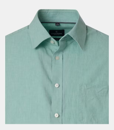 Camasa bumbac/in maneca scurta barbati CASA MODA verde deschis [2]