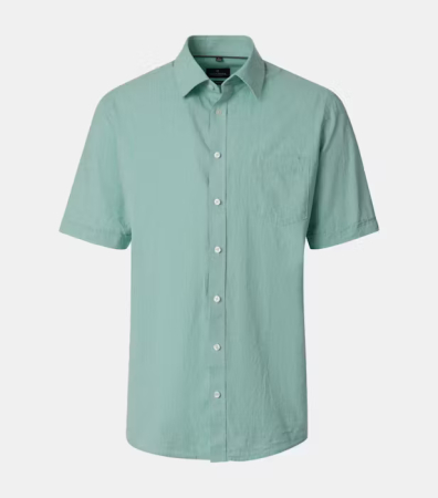 Camasi - Camasa bumbac/in maneca scurta barbati CASA MODA verde deschis