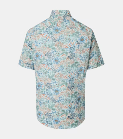 Camasa maneca scurta bumbac barbati CASA MODA turcoaz print floral [1]