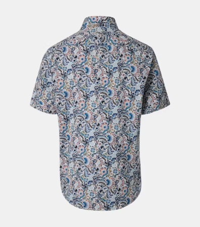 Camasa maneca scurta bumbac barbati CASA MODA albastru print paisley [1]
