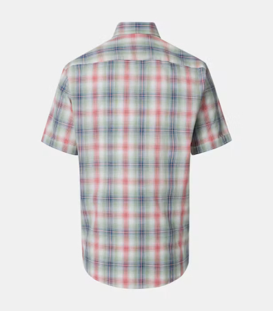 Camasa maneca scurta bumbac barbati CASA MODA rosu deschis carouri [1]