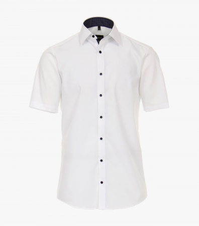 camasi maneca scurta - Camasa bumbac barbati VENTI Modern Fit uni alba