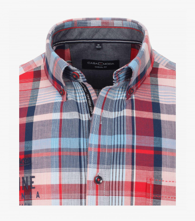 Camasa bumbac maneca scurta CASA MODA CasualFit carouri rosii [1]