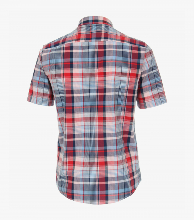 Camasa bumbac maneca scurta CASA MODA CasualFit carouri rosii [2]