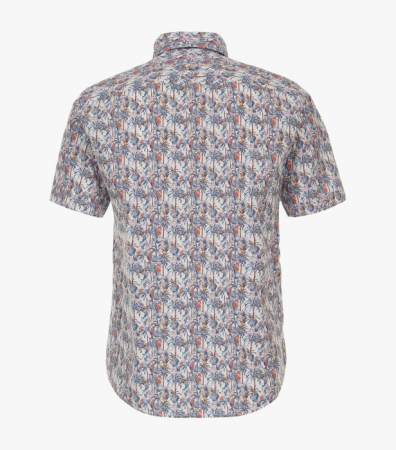 Camasa maneca scurta bumbac barbati CASA MODA CasualFit albastru print estival [2]