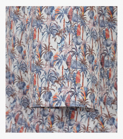 Camasa maneca scurta bumbac barbati CASA MODA CasualFit albastru print estival [3]