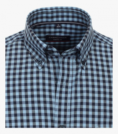 Camasa maneca scurta bumbac barbati CASA MODA CasualFit albastru carouri [2]