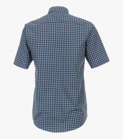 Camasa maneca scurta bumbac barbati CASA MODA CasualFit albastru carouri [1]