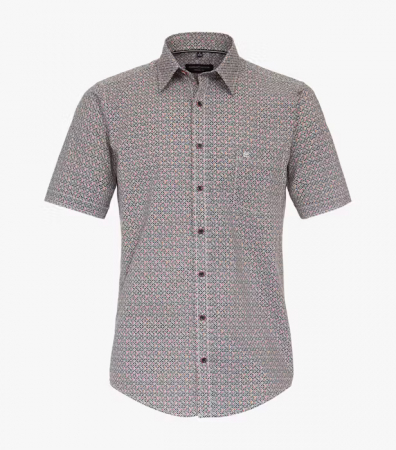 camasi maneca scurta - Camasa maneca scurta bumbac CASA MODA barbati Casual geometric portocaliu