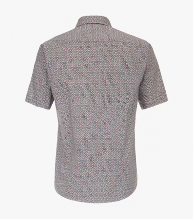 Camasa maneca scurta bumbac CASA MODA barbati Casual geometric portocaliu [1]