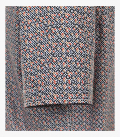 Camasa maneca scurta bumbac CASA MODA barbati Casual geometric portocaliu [3]